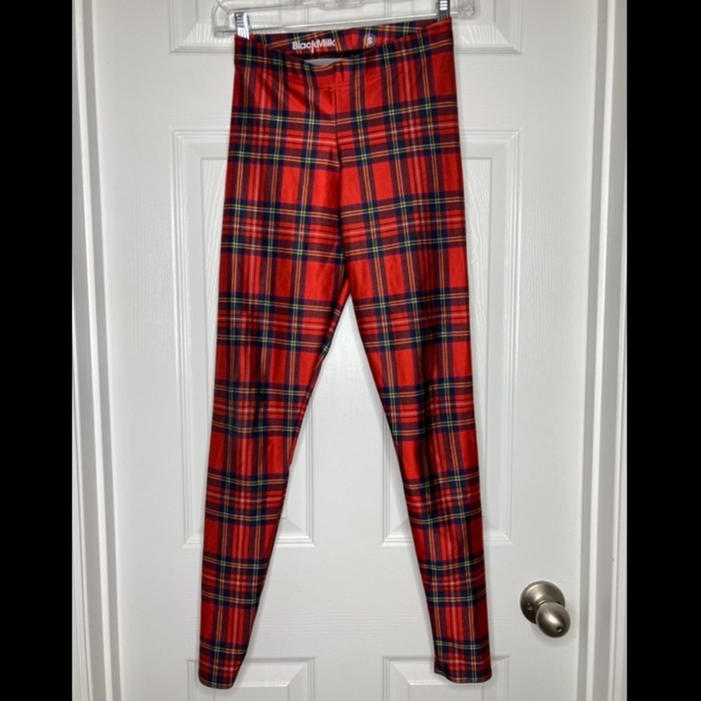 Blackmilk red tartan plaid leggings